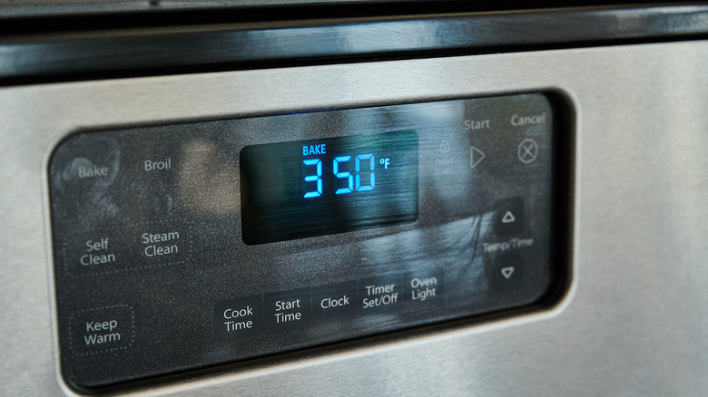 preheating the oven to 350 F