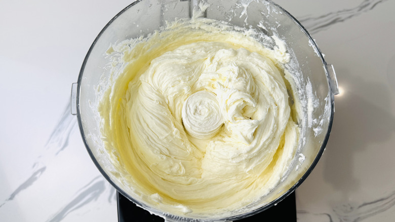 Cream cheese in food processor