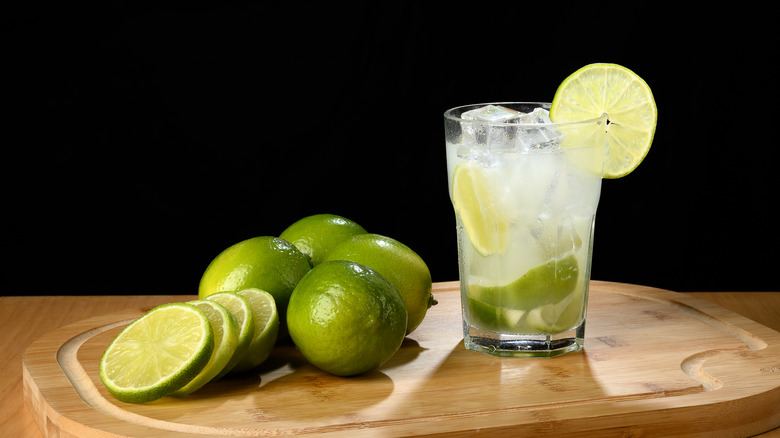Caipirinha in ice filled glass