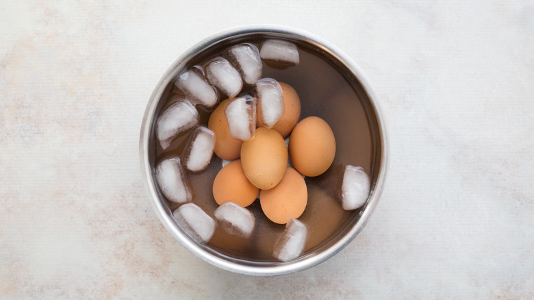 eggs in ice water bath