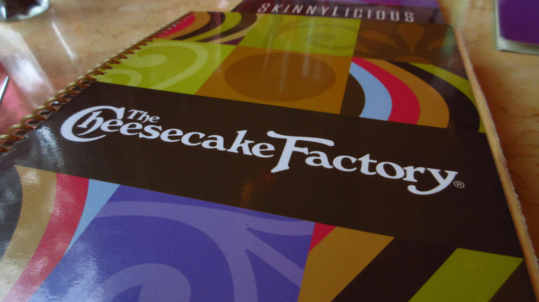 Cheesecake Factory logo on menu