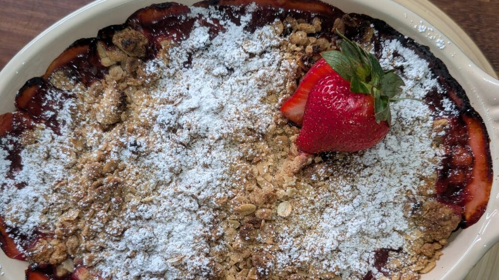 Crumble de ruibarbo y fresas de Lilly