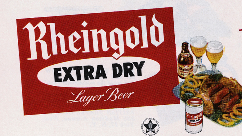 An advertisement for Rheingold beer reading 