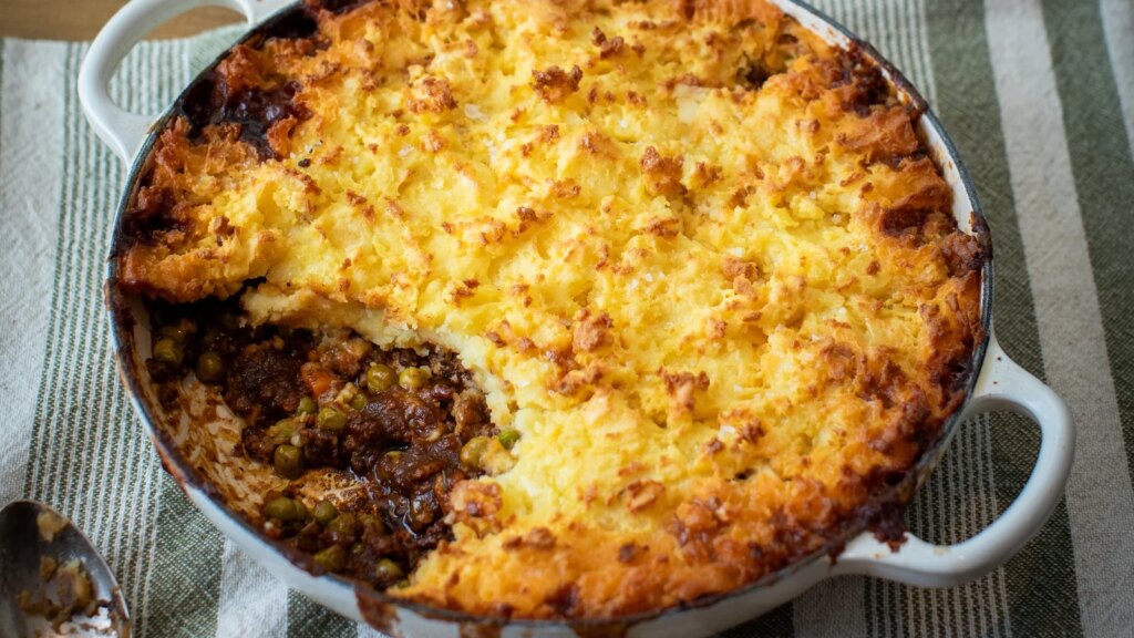 Pastel de pastor de Mark con puré de patatas al pecorino