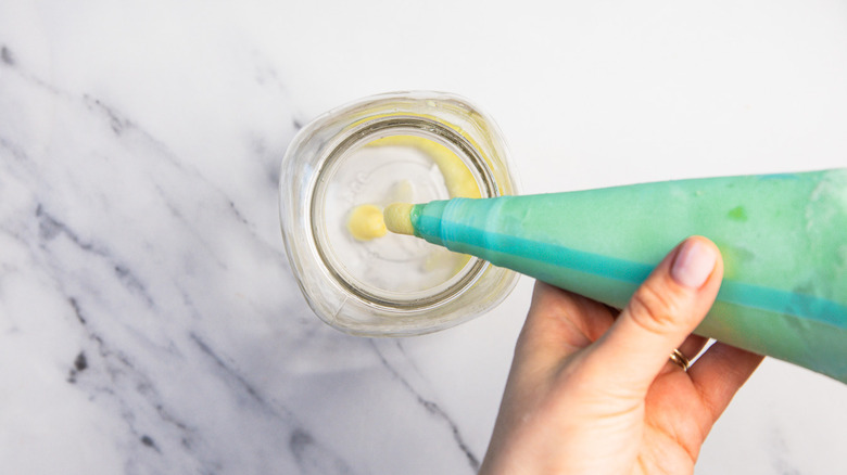 Dole Whip ice cream in a piping bag.