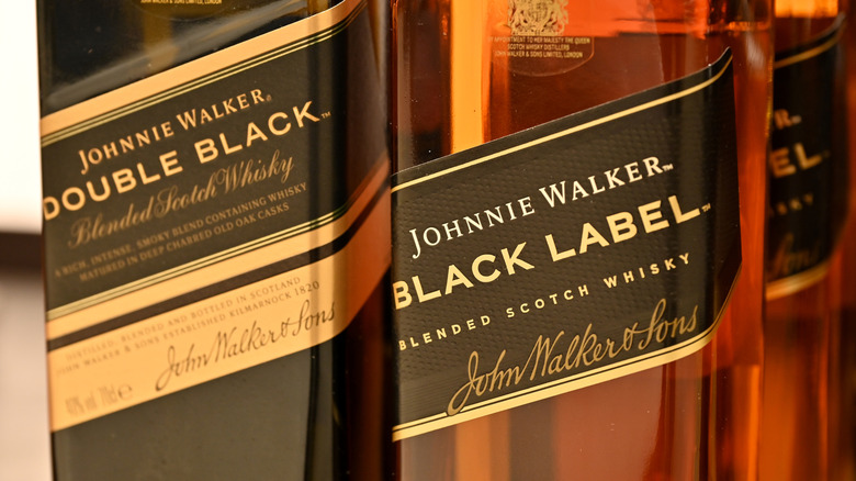 Close up of Double Black and Black Label side-by-side