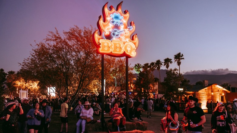 A large 'BBQ' sign at the Stagecoach Music Festival