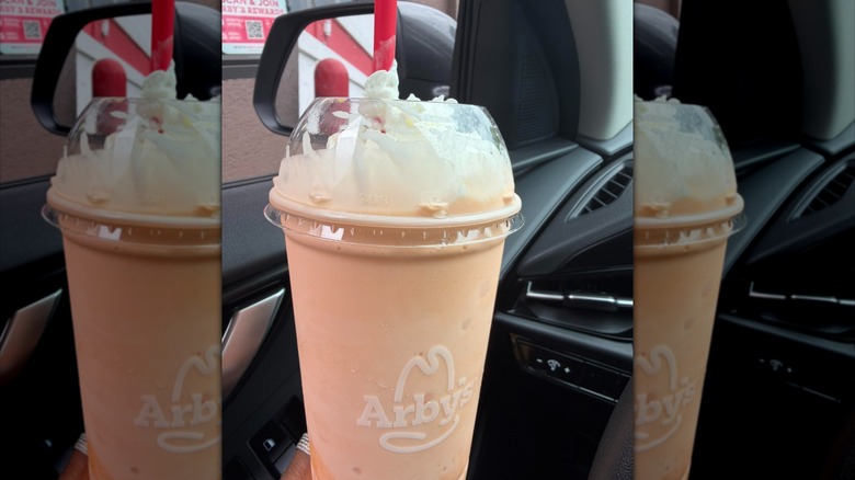Arby's Orange Cream Shake with whipped cream.