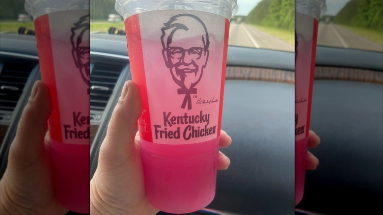KFC Signature Prickly Pear Lemonade in to-go cup.