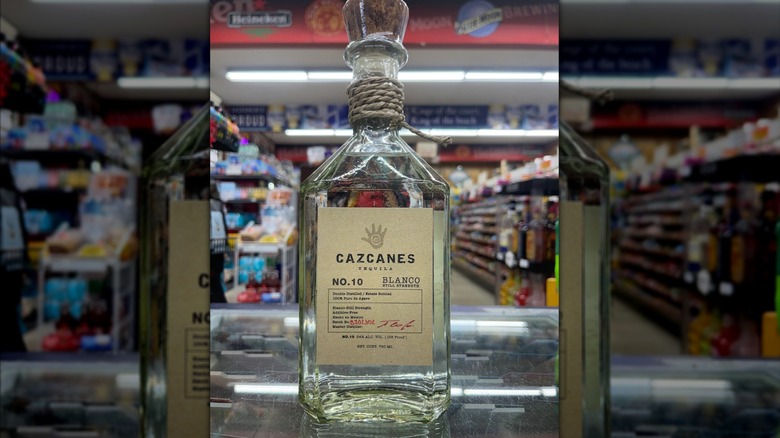 Unopened bottle of Cazcanes No. 10 in a retail shop