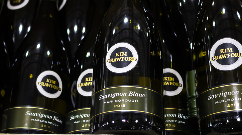 Bottles of Kim Crawford Sauvignon Blanc on display at store