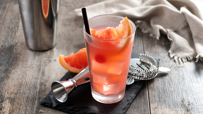 Sea breeze cocktail on table