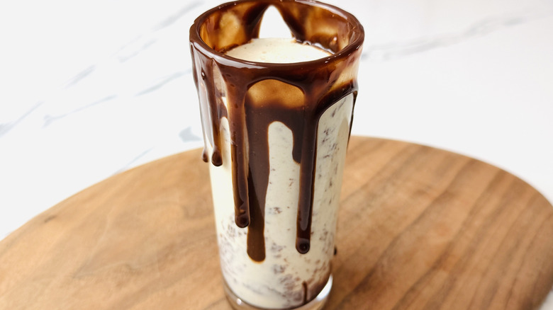 S'mores milkshake in glass
