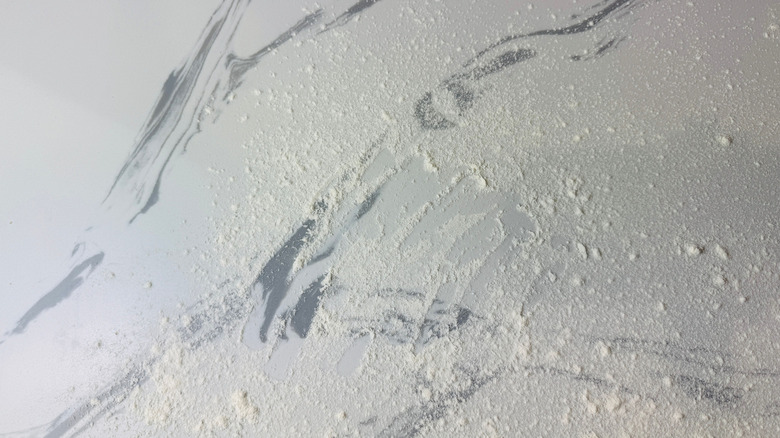 Countertop with sprinkle of flour