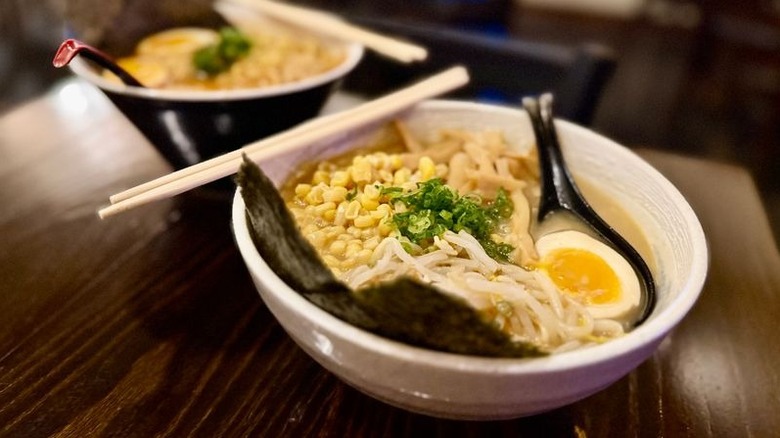 Ramen with egg and nori