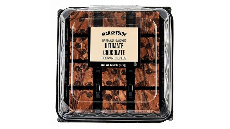A container of mini chocolate brownies from Walmart
