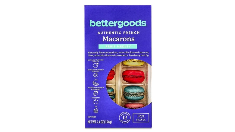 The packaging for fruity macarons from bettergoods at walmart