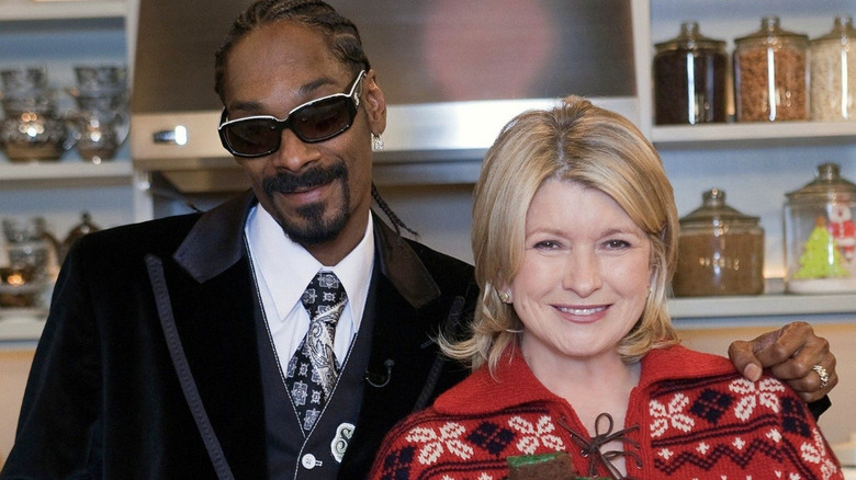Martha Stewart and Snoop Dogg pose side-by-side