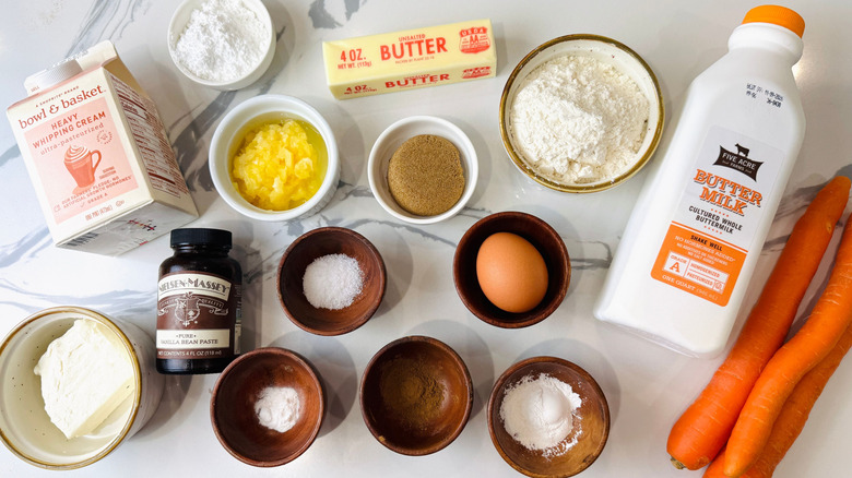 Ingredients for carrot cake pancakes