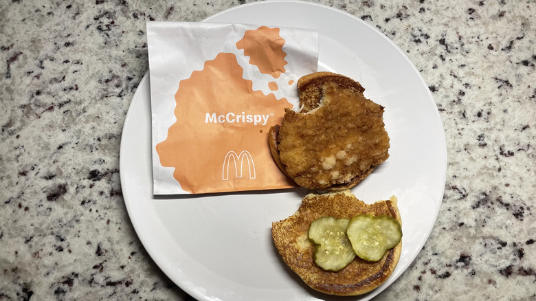 McCrispy chicken sandwich on a plate