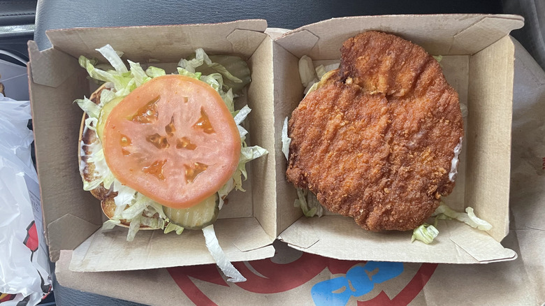 Wendy's fried chicken sandwich in container