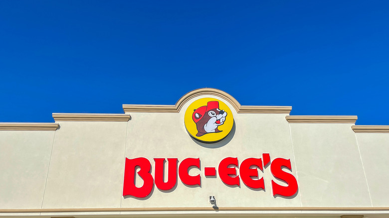 Tan Building with Red Buc-ee's Sign
