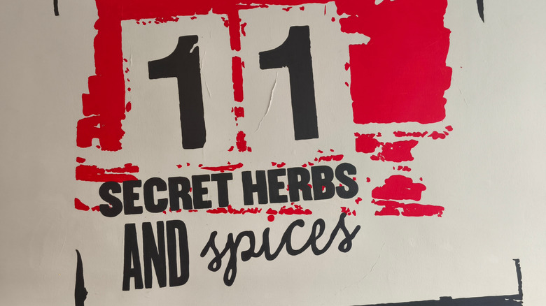 Sign advertising KFC's 11 herbs and spices