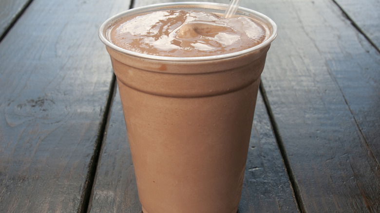 A traditional chocolate shake