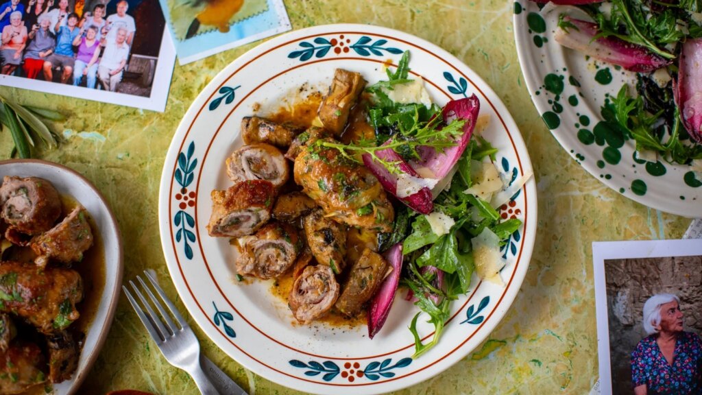 La cocina italiana de Donal: Rollitos de saltimbocca de cerdo con alcachofas
