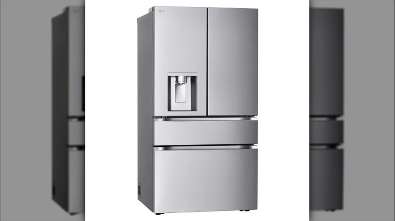 Stainless steel LG fridges lined up in Costco