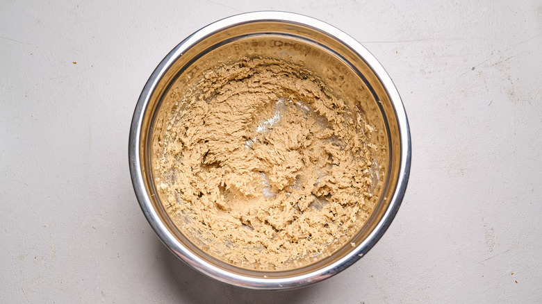 butter and sugar creamed together in a bowl
