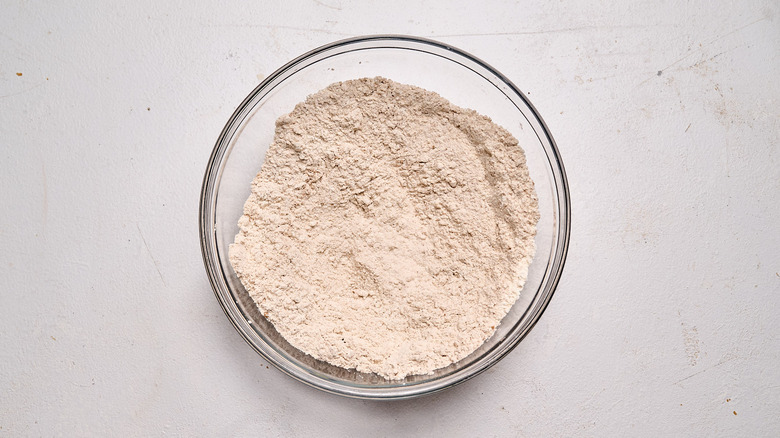 dry ingredients whisked together in a bowl