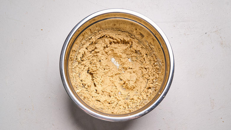 eggs and vanilla beaten into batter