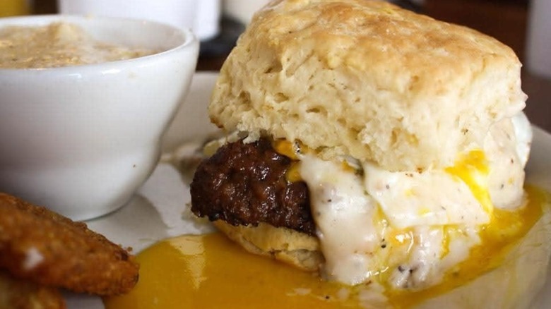 The Miami Hangover on a plate with breakfast sides