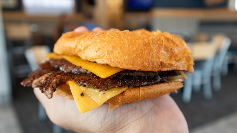 A Culver's burger with cheese