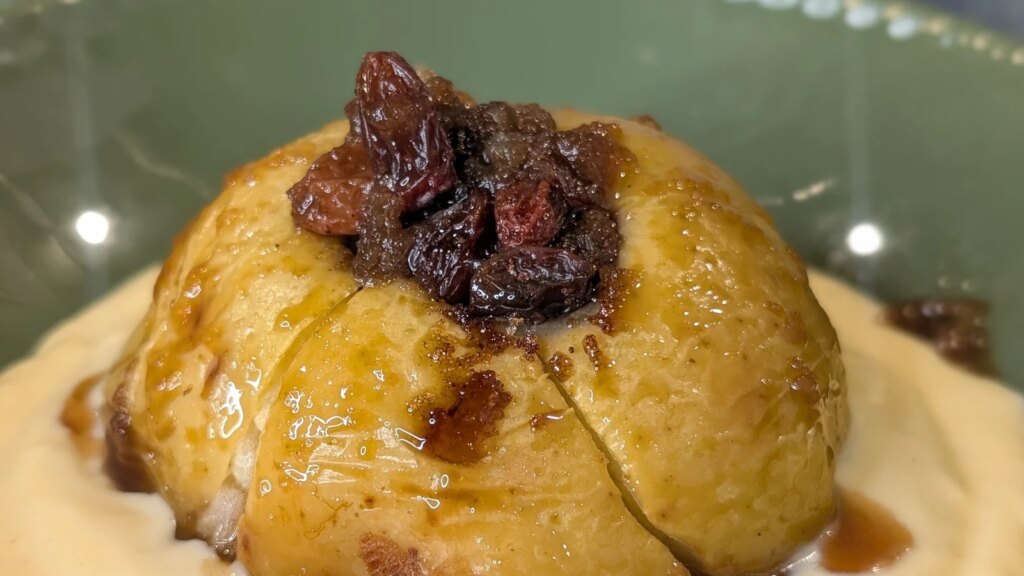 Manzanas al horno de Eunice con crema pastelera casera