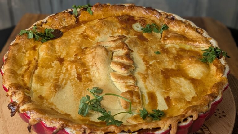 Pastel de ternera y riñones de Trisha con salsa