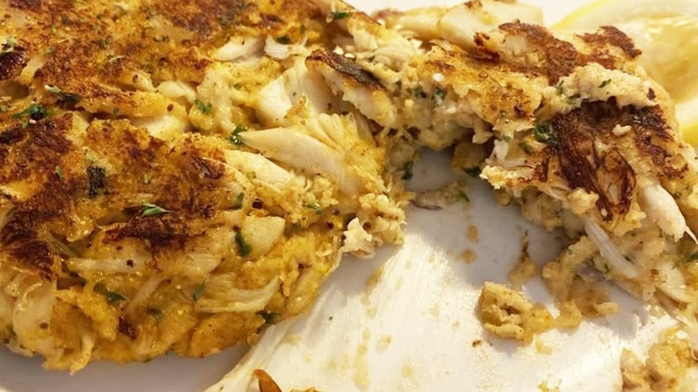 Crab cake close-up