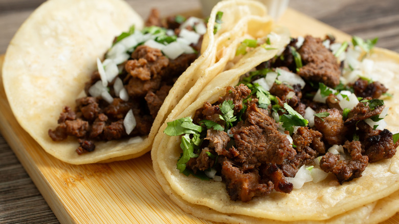 Grilled carne asada tacos