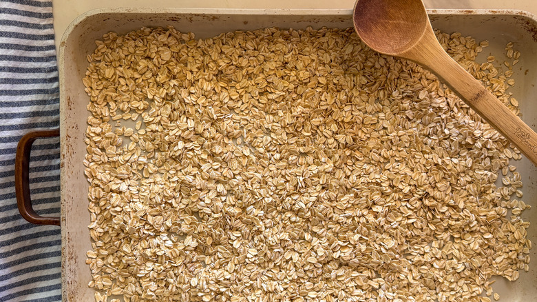 oats on a sheet pan